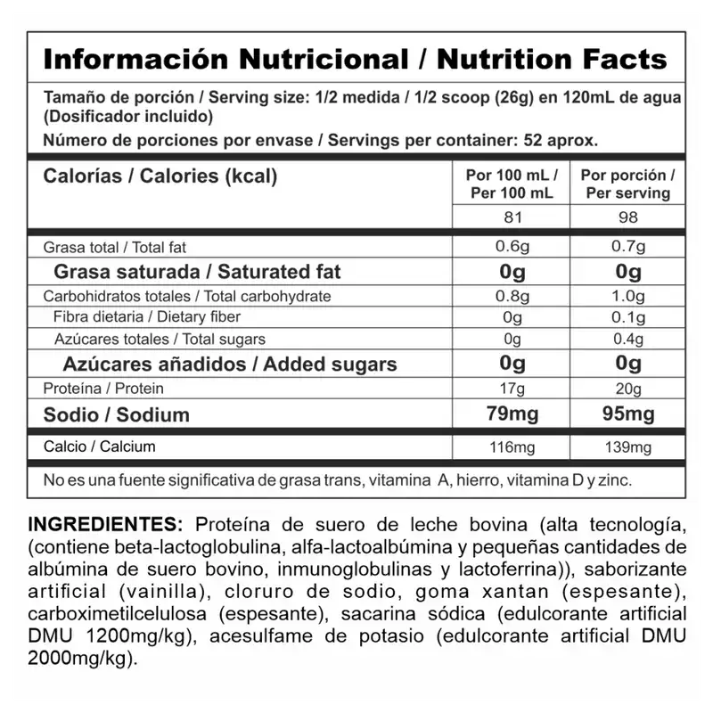 Proteína Aislada Bipro Classic Vainilla 3 Lb - Nutre tus músculos y acelera la recuperación post entrenamiento