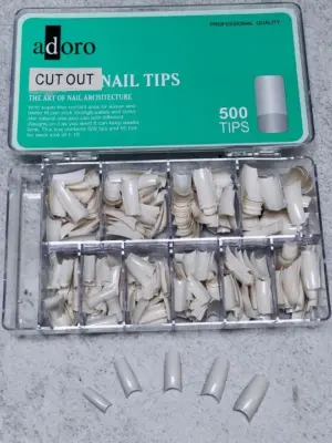 Uñas Press On Cut Out Blanca X500
