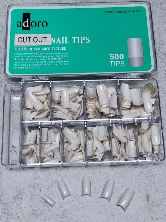 Uñas Press On Cut Out Blanca X500