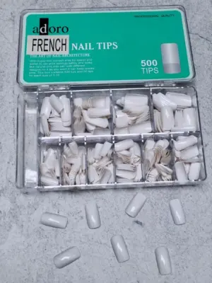 Uñas Press On French Blanca X500