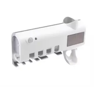 Set x2 Dispensador de pasta dental y soporte para cepillos de pared - Optimiza el espacio del baño y facilita la higiene diaria