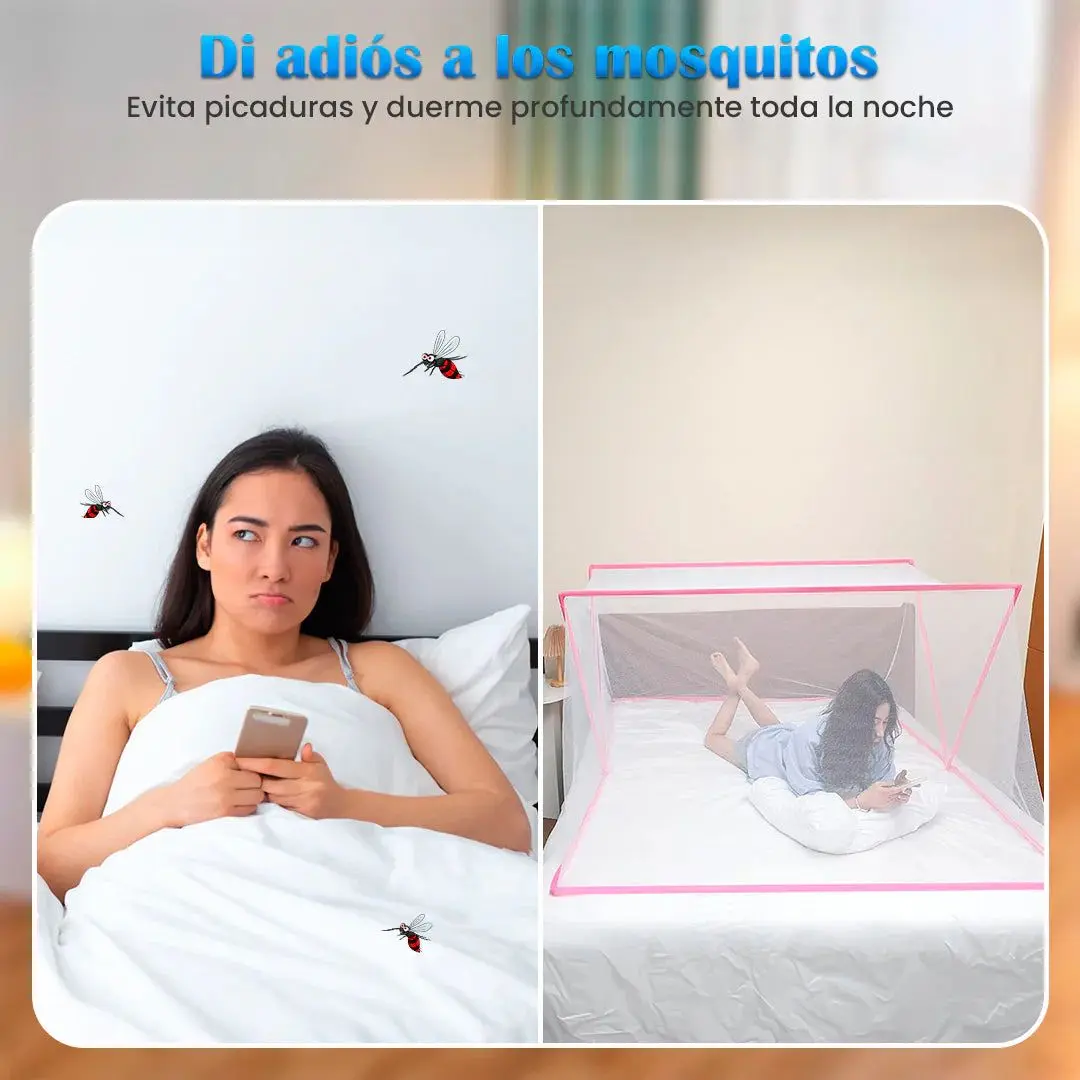 Toldillo mosquitero plegable de malla ultrafina portátil - Protege tu descanso sin químicos - Imagen 2