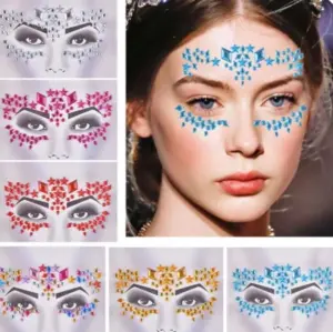 Set x5 Gema adhesiva para rostro y maquillaje de Halloween - Decora tu disfraz con brillo festivo
