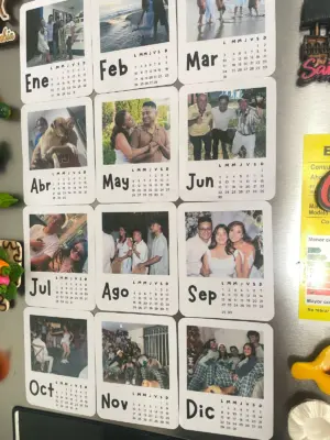 Set x2 Calendario magnético personalizado con fotos para refrigerador - Organiza tus meses mientras revives tus mejores momentos