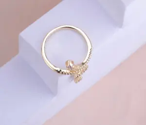 Set x2 Anillo serpiente ajustable de cover gold con micro circones - realza tu estilo diario con elegancia y brillo