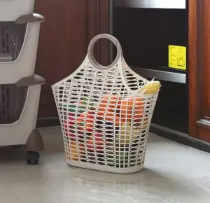 Cesta de mercado ergonómica con asa segura - transporta tus compras sin fatiga en las manos