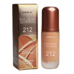 Base líquida hidratante Serum 10 tono 212 de 40 ml con SPF 20. Incluye caja dorada y frasco con tapa café.