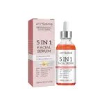 Suero facial antienvejecimiento 5 en 1 Jaysuing de 30 ml, presentado en frasco con gotero y caja rosada con lista de ingredientes activos.
