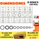 Kit de juntas tóricas y orings 225 piezas - Evita filtraciones en motores y sistemas hidráulicos