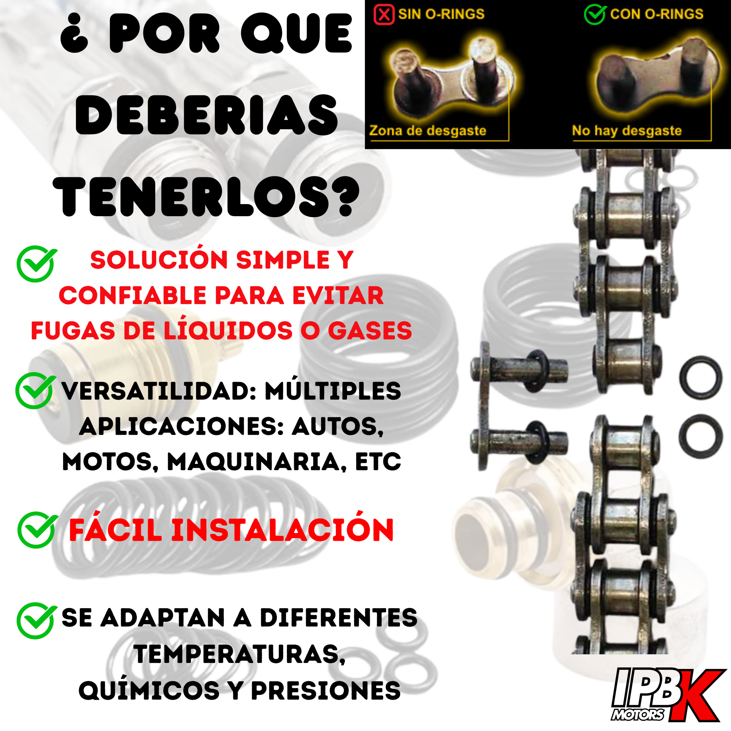 Kit de juntas tóricas y orings 225 piezas - Evita filtraciones en motores y sistemas hidráulicos - Imagen 3