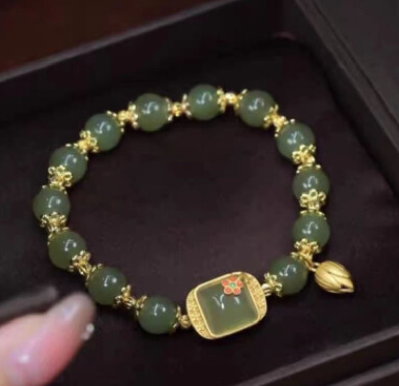 Preciosa Pulsera de Jade Hecha A Mano - Imagen 4