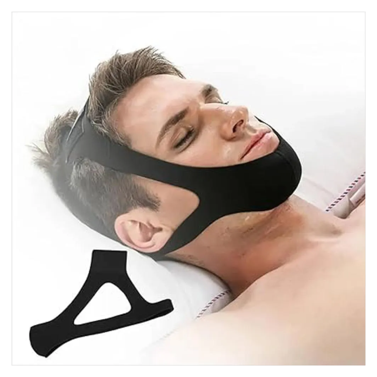 Set x2 Cinturón banda facial antirronquidos ergonómico para respiración nasal - Disminuye los ronquidos nocturnos y mejora tu descanso diario - Imagen 3