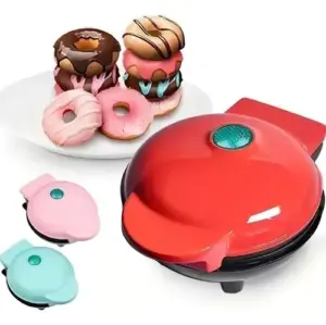 Waflera para tres mini donas con superficie antiadherente - Prepara postres caseros y esponjosos rápidamente