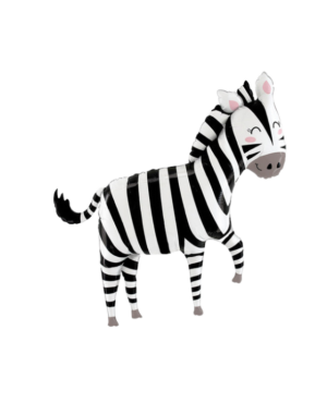 Set x4 Globo Metalizado Cebra de Cuerpo Entero - Decora fiestas infantiles y eventos temáticos con animales de la selva