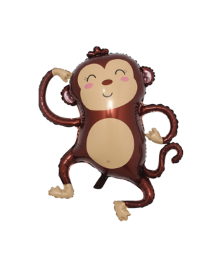 Set x4 Globo metalizado de mono de cuerpo entero para fiestas infantiles - Decora celebraciones temáticas de selva con un toque divertido