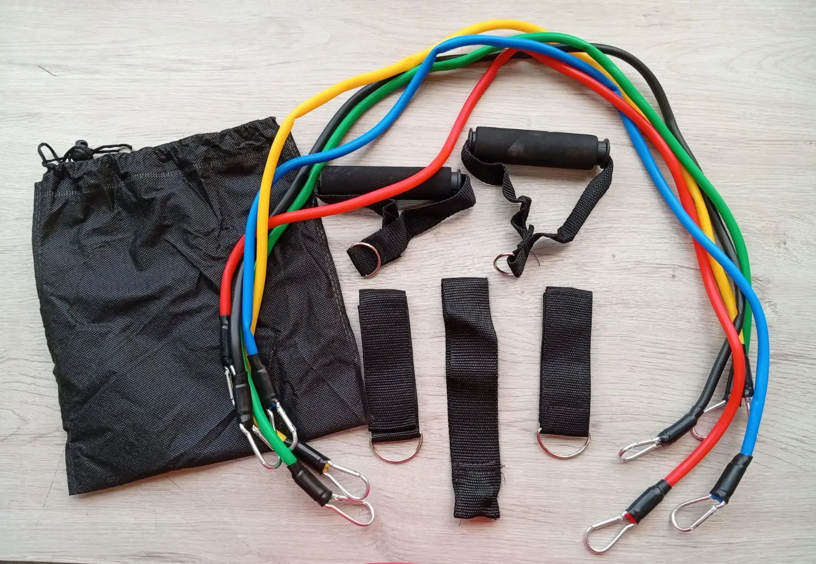 Set x2 Bandas tubulares de resistencia con látex natural - Entrenas todo el cuerpo en casa sin pesas