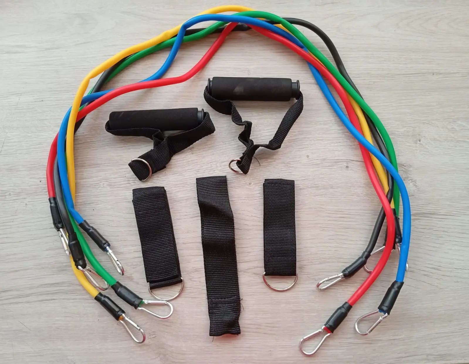 Set x2 Bandas tubulares de resistencia con látex natural - Entrenas todo el cuerpo en casa sin pesas