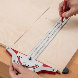 Regla de carpintería en T de acero inoxidable 40 cm - obtienes trazados precisos y ángulos exactos en madera