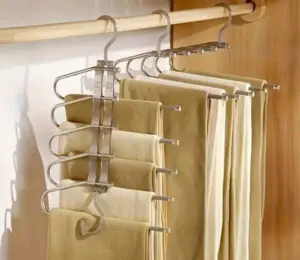 Percha organizadora múltiple para pantalones de armario - Duplica el espacio vertical de tu clóset