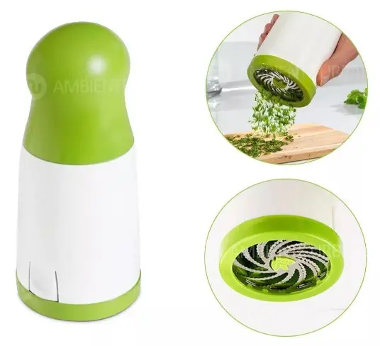 Set x2 Molino triturador manual de hierbas y ajo con cuchillas de acero inoxidable - Reduce el tiempo de preparación en la cocina - Imagen 5