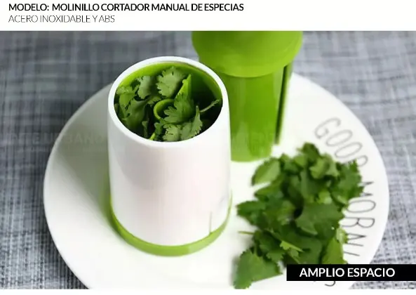 Set x2 Molino triturador manual de hierbas y ajo con cuchillas de acero inoxidable - Reduce el tiempo de preparación en la cocina - Imagen 4