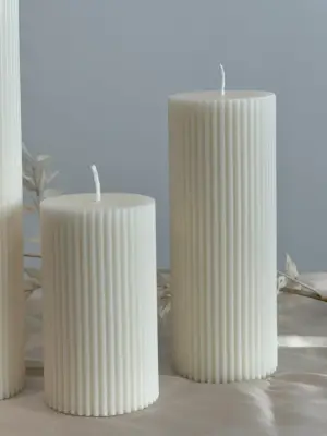 Set x2 Vela Cilindro de Parafina 10x5 cm Decorativa - Crea un ambiente sofisticado y acogedor en tu hogar