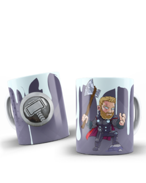 Set x2 Taza de ceramica diseño Thor de superheroes - Disfruta tu cafe diario con estilo geek