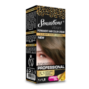 Tinte Sensations Castaño Claro Dorado 5.3 con Aceite de Argán - Cubre tus canas y aporta nutrición profunda al cabello