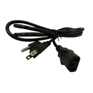 Cable de poder universal negro de 1.5 metros con conector tipo NEMA 5-15P y conector C13, ideal para computadores y electrodomésticos.