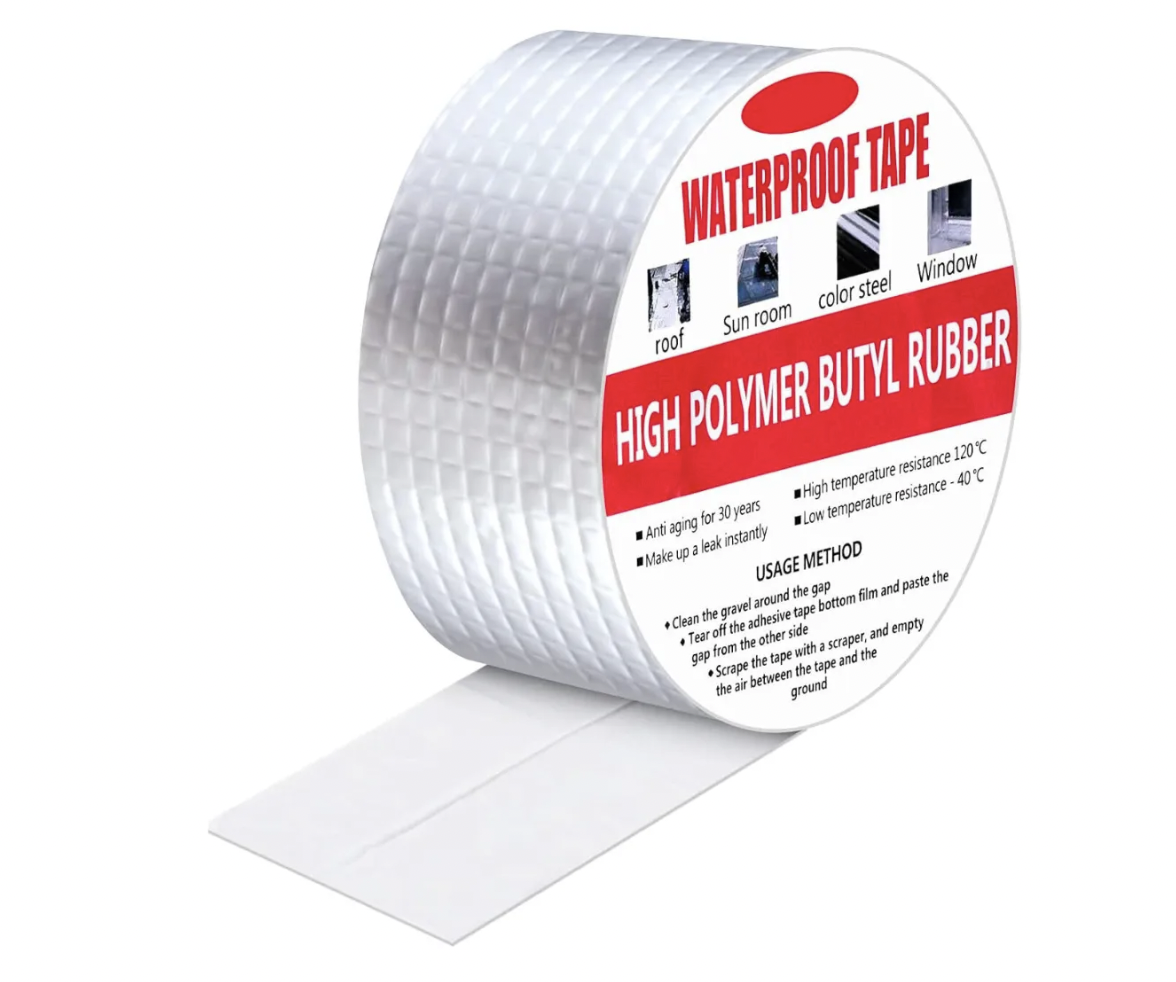 Cinta de butilo impermeable y aluminio de 5 metros para techos - Sella goteras y fisuras de forma duradera sin herramientas complejas