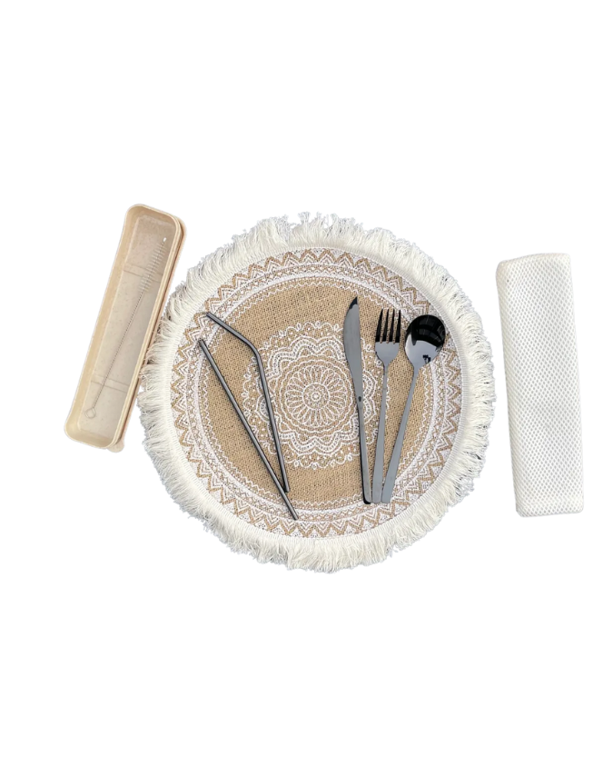 Juego de cubiertos reutilizables de acero inoxidable con estuche - Disfrutas tus comidas fuera de casa sin plásticos - Imagen 6