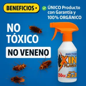 Set x2 Insecticida Orgánico Xin Plagas 250cc para Cucarachas - Elimina insectos de forma segura en tu hogar sin químicos