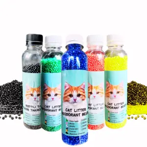 Perlas desodorizantes aromáticas para arenero de gatos - Neutralizan los malos olores y prolongan la vida de la arena