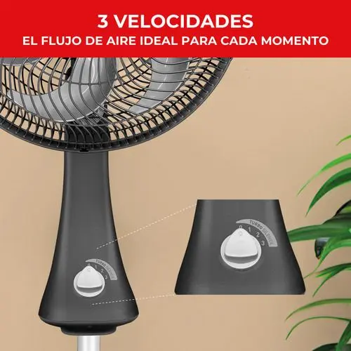 Ventilador Samurai 2 en 1 14 pulgadas de pedestal y mesa - refrescas tus espacios con un flujo potente y silencioso