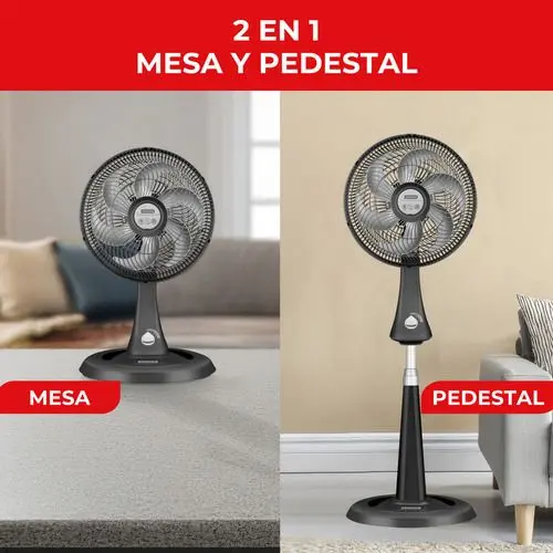 Ventilador Samurai 2 en 1 14 pulgadas de pedestal y mesa - refrescas tus espacios con un flujo potente y silencioso