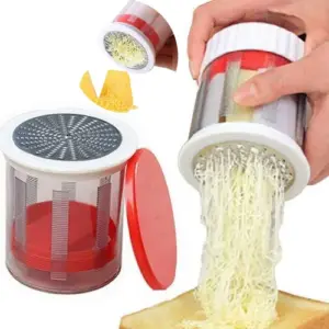 Rallador manual de queso y mantequilla con cuchillas intercambiables - Facilita la preparación de desayunos y postres sin esfuerzo