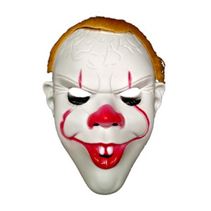 Set x2 Máscara de payaso IT con pelo sintético cobrizo - Asusta con realismo en fiestas de Halloween y eventos de terror
