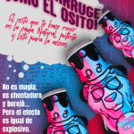 Frasco de jarabe energizante de 240 ml con diseño de oso, elaborado con chontaduro y borojó para aumentar la vitalidad diaria.