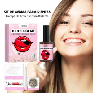 Set x2 Kit de Cristales Dentales con Lámpara UV y Resina Adhesiva - Personaliza tu sonrisa con un brillo profesional en eventos y fiestas