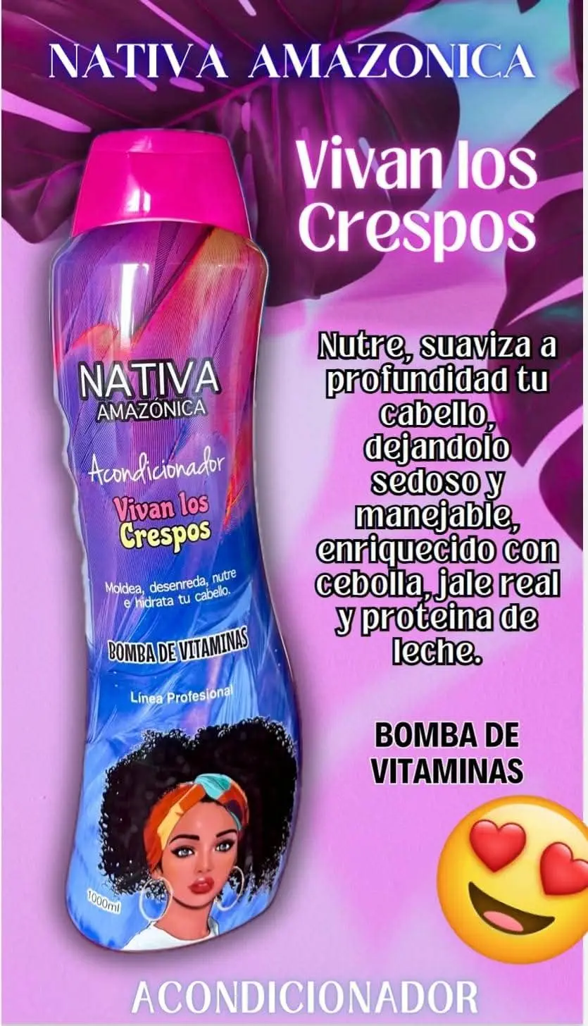 Acondicionador para cabello rizado y crespo Vivan Los Crespos 1000 ml - Nutre y desenreda profundamente cada rizo - Imagen 2