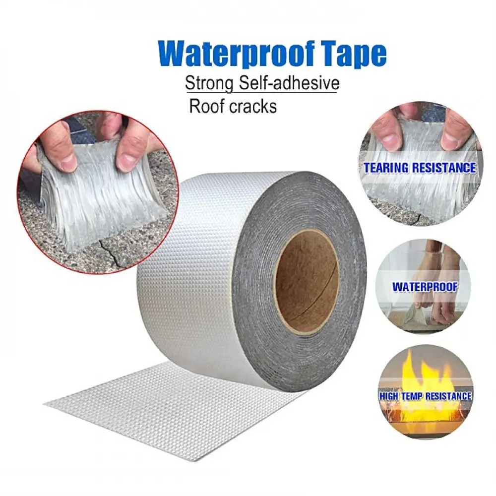 Cinta de butilo impermeable y aluminio de 5 metros para techos - Sella goteras y fisuras de forma duradera sin herramientas complejas - Imagen 2