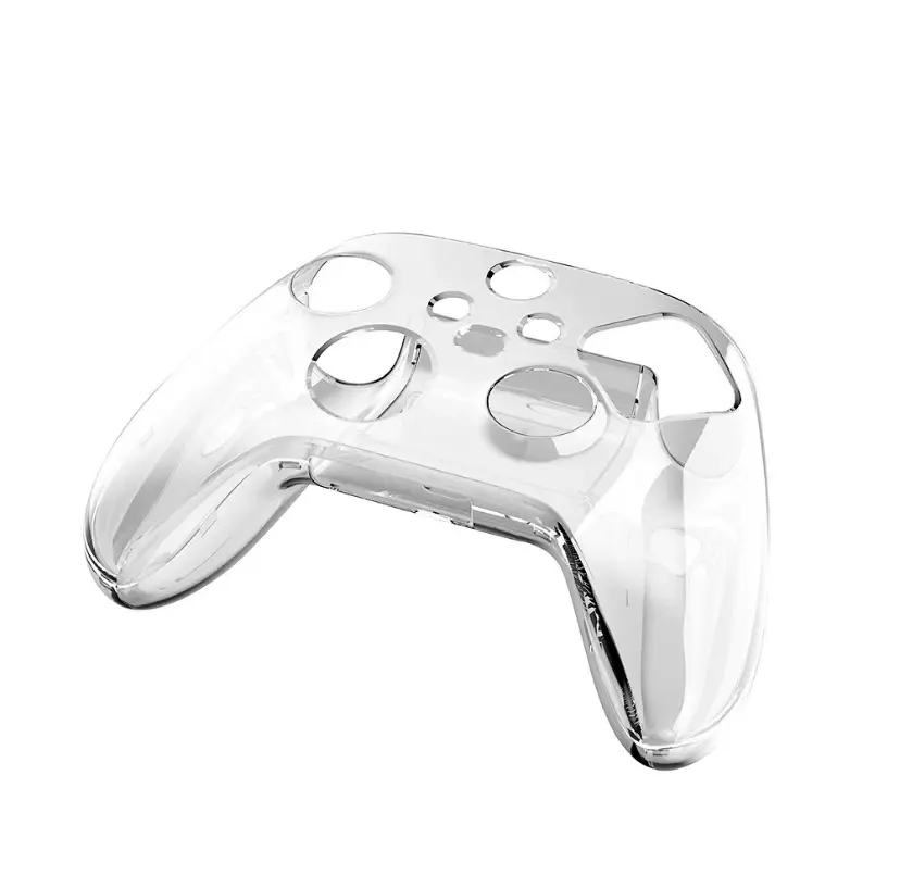 Funda protectora transparente de acrílico para control de Xbox Series X y S, diseño ergonómico y ajuste preciso.