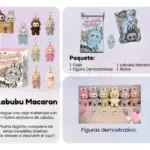 Caja misteriosa de peluche Labubu de primera generación con llavero y llaveros coloridos variados para mochilas.