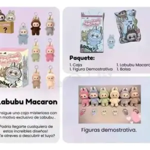 Caja misteriosa de peluche Labubu de primera generación con llavero y llaveros coloridos variados para mochilas.