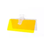 Visor antideslumbrante para carro con panel amarillo translúcido y clip de sujeción transparente para mejorar la visión nocturna.