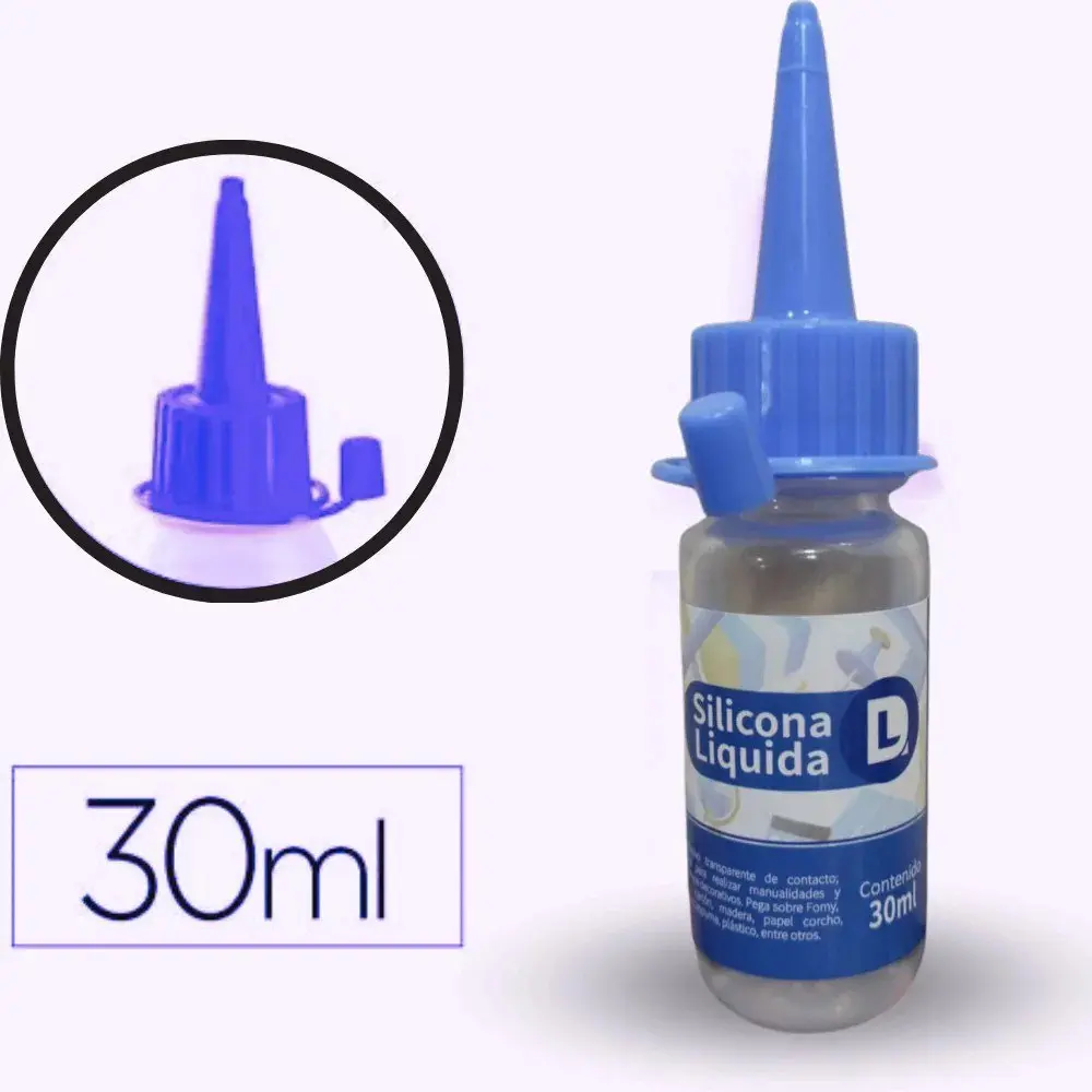 Silicona líquida adhesiva transparente 30 ml para manualidades y reparaciones - Logra uniones flexibles y duraderas en múltiples superficies
