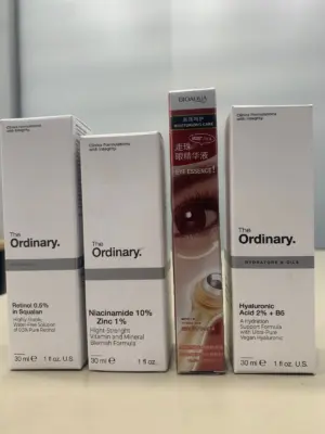 Set de sérums faciales con retinol niacinamida ácido hialurónico y contorno de ojos - Hidrata la piel y suaviza líneas finas