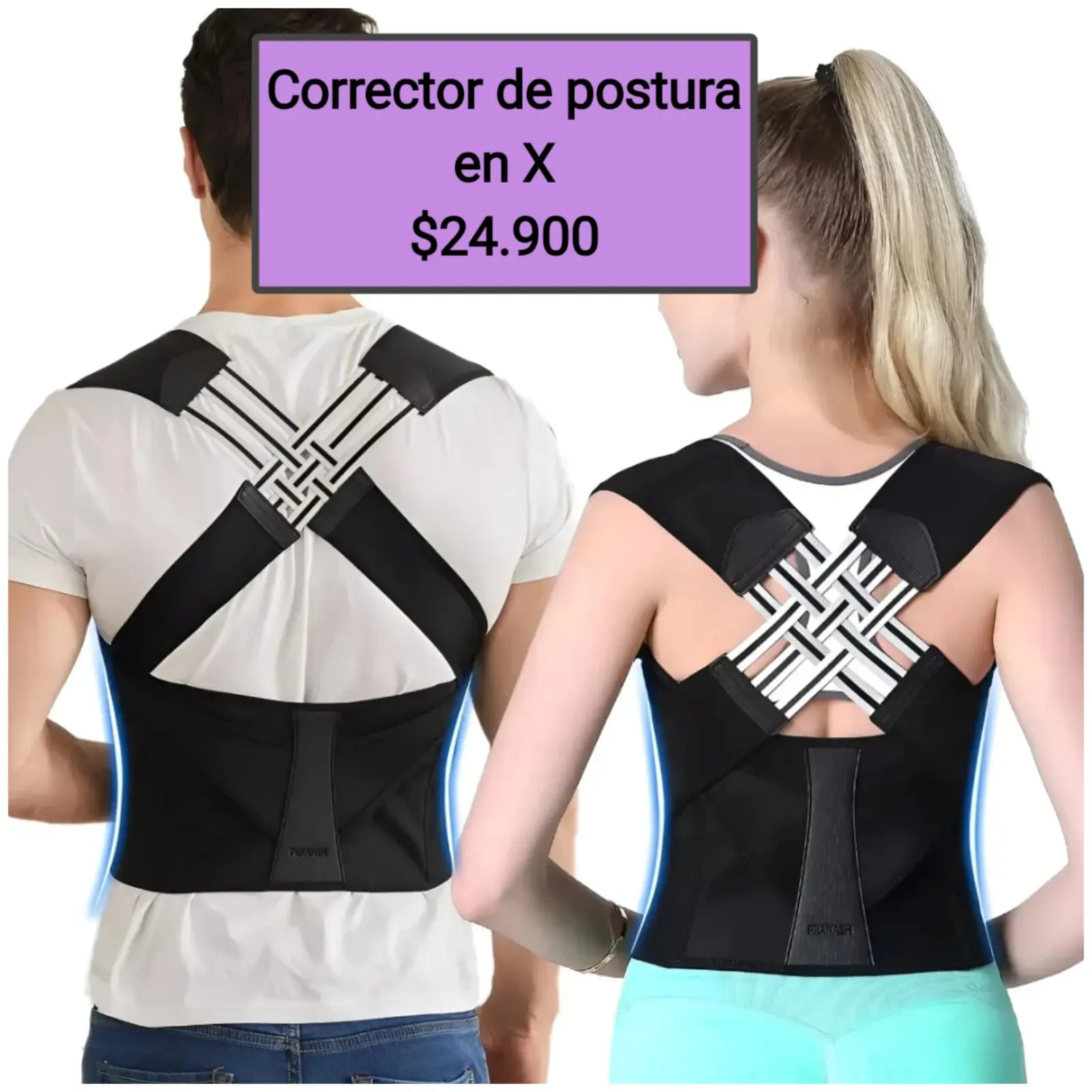 Set x2 Corrector de postura ergonómico en X para espalda y hombros - Alivia la tensión diaria y mejora tu alineación corporal