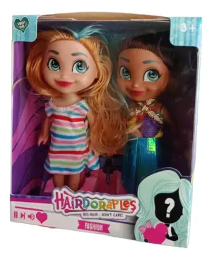 Muñeca Hairdorables Duo con cabello largo para peinar - Estimula la creatividad infantil mediante divertidos diseños