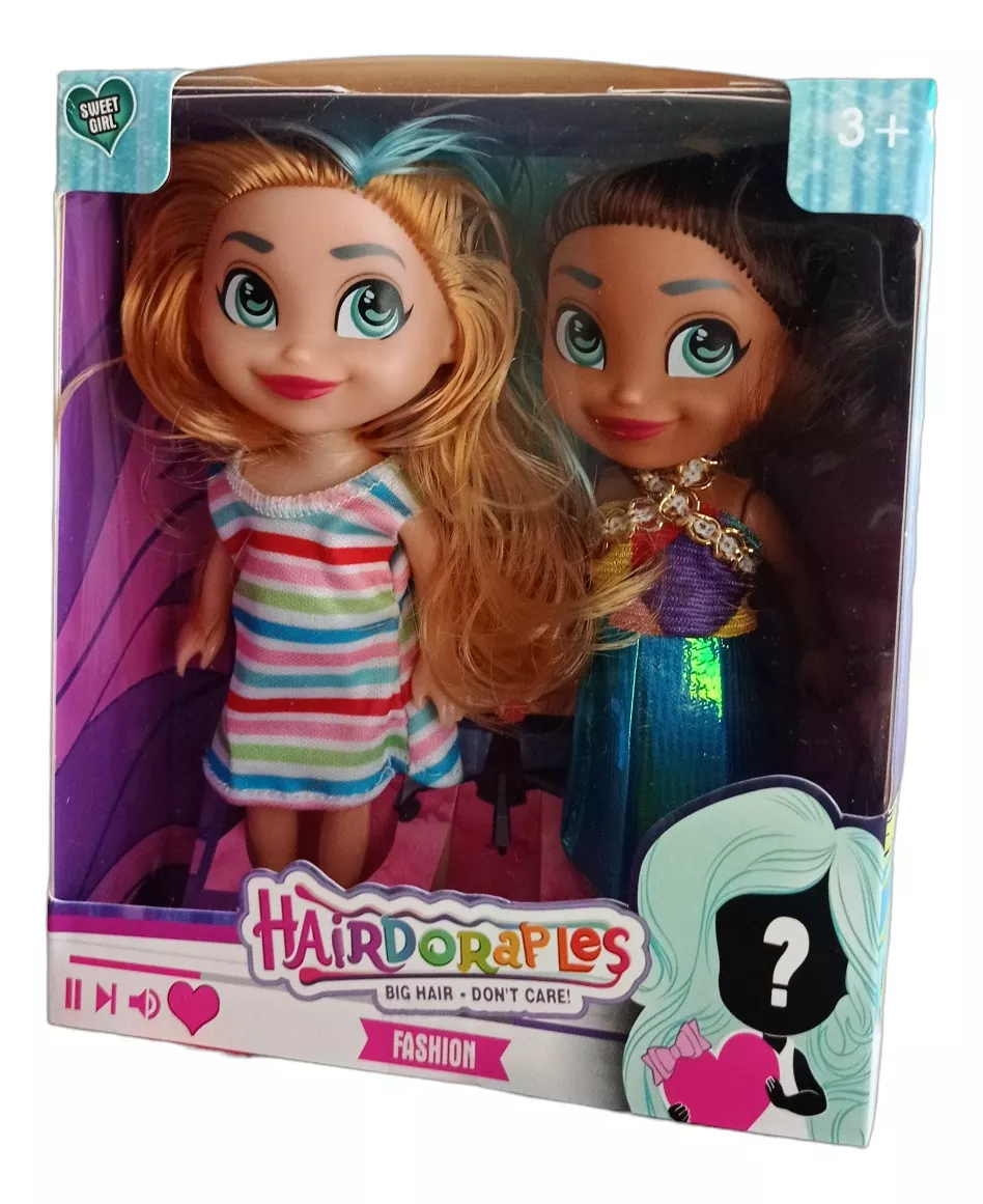 Muñeca Hairdorables Duo con cabello largo para peinar - Estimula la creatividad infantil mediante divertidos diseños